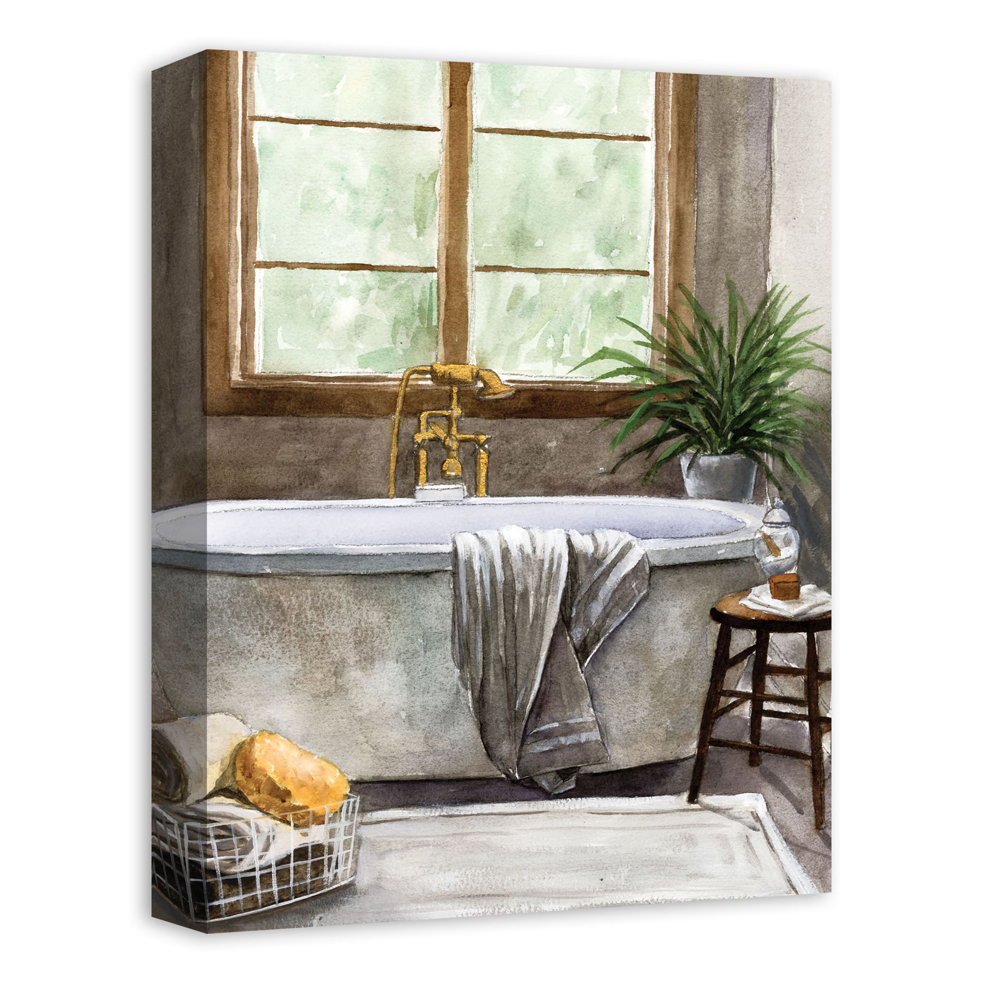 Homey Bathroom 12" x 16" Canvas Wall Art